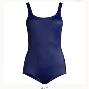 Lands ends navy one piece swimming suit 12